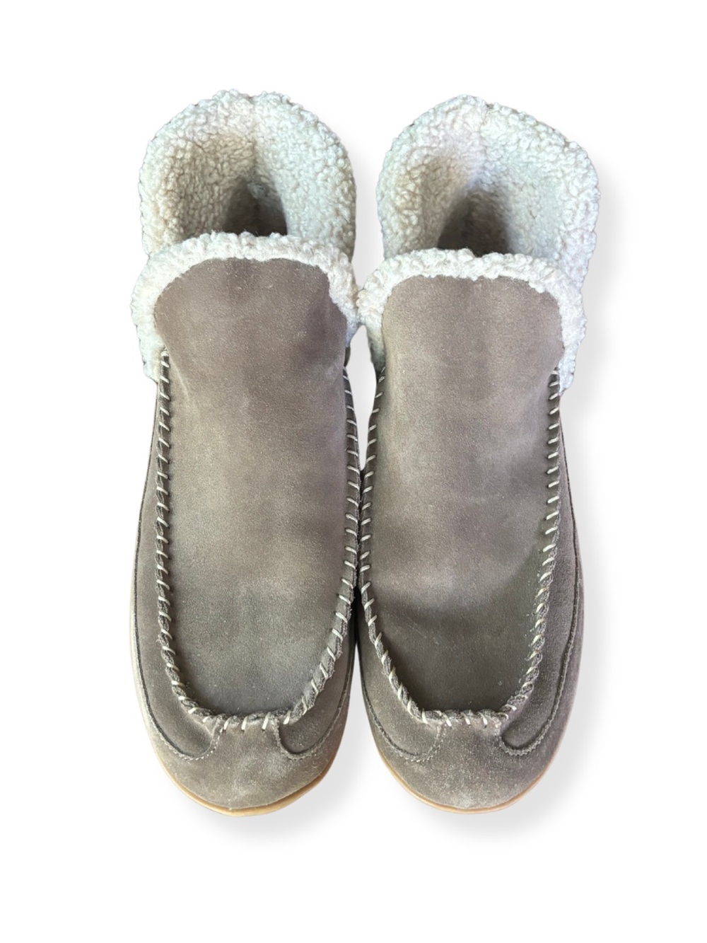 Blondo Serene Waterproof Indoor/Outdoor Slippers Suede Sherpa Women’s 10 Taupe